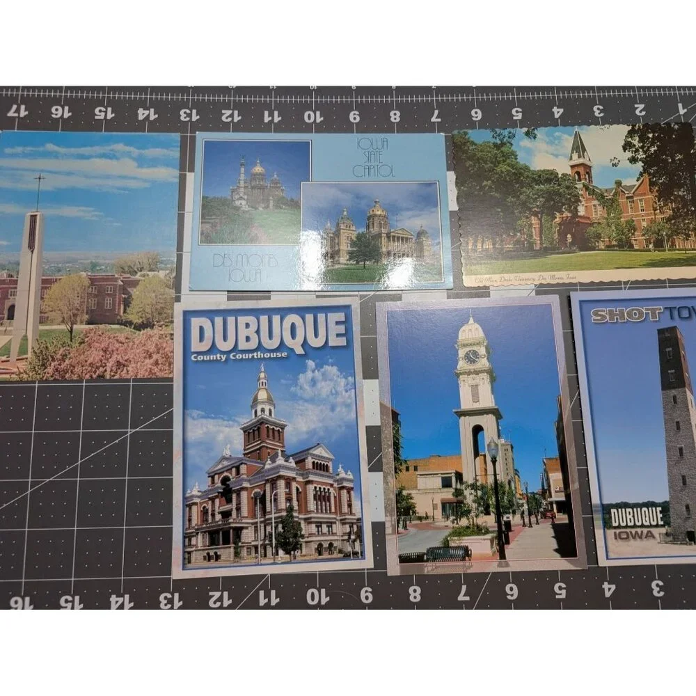Iowa Dubuque Des Monies Drake University Buildings towers post cards lot 6